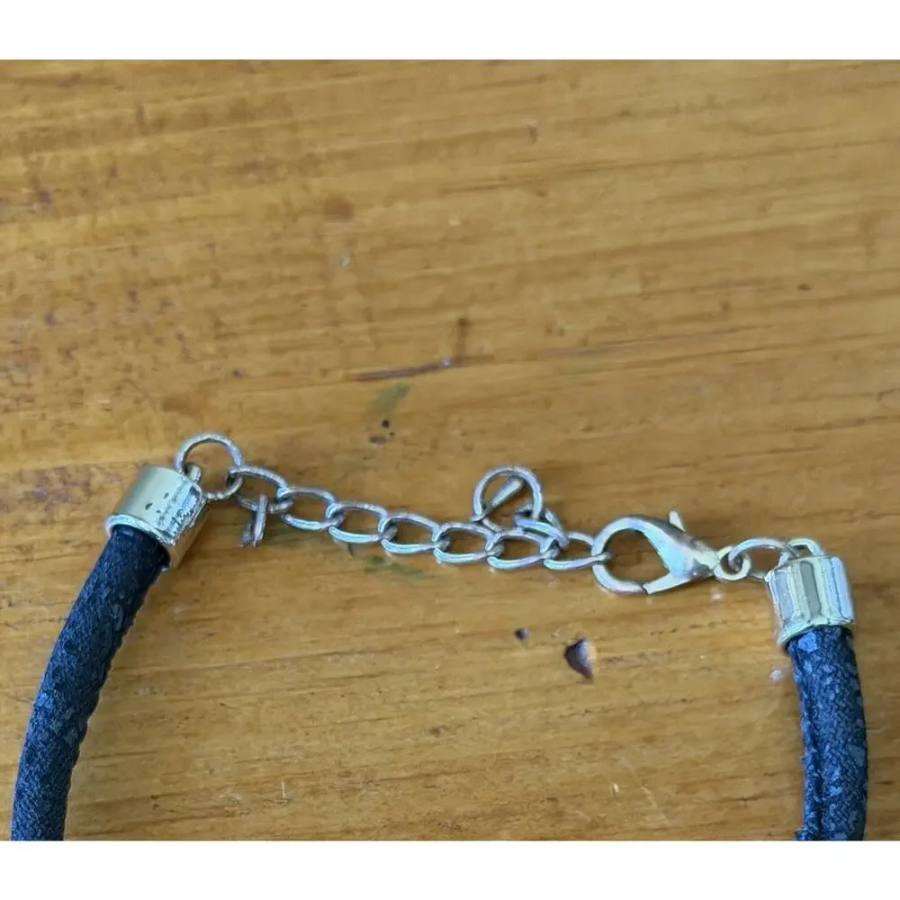Evil Eye Charm Bracelet Black Cord Crystal Bead Protection Adjustable Fashion